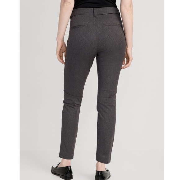 Old Navy High-Waist Pixie Skinny Ankle Pant Dark Heathered Gray 14 Office Work - Picture 2 of 11